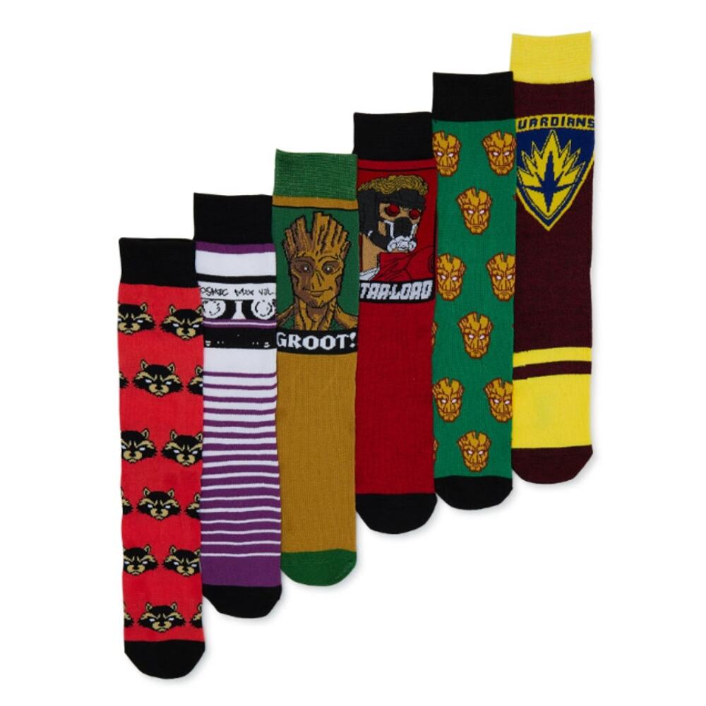 Guardians of The Galaxy Casual Crew Socks-6 Pairs